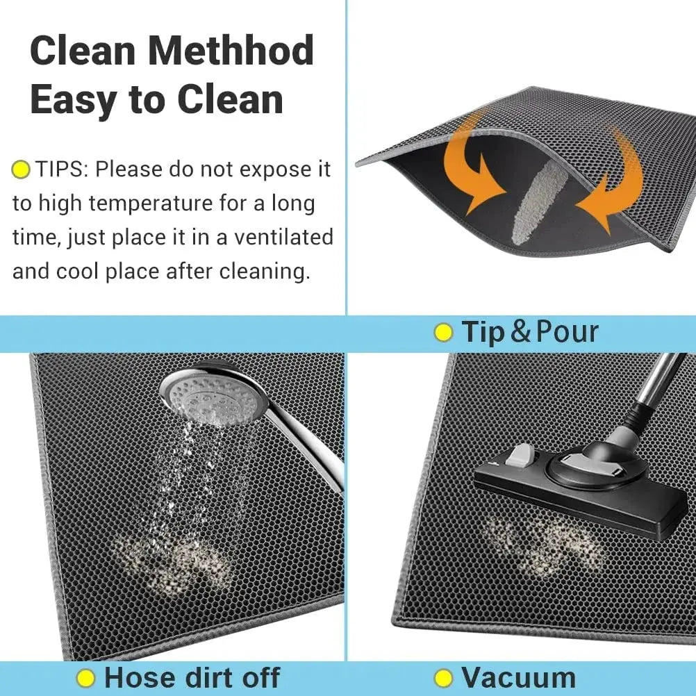 ZM Double-Layer Cat Litter Mat – Waterproof, Non-Slip, Easy Clean Pad WRLDEU SHOP