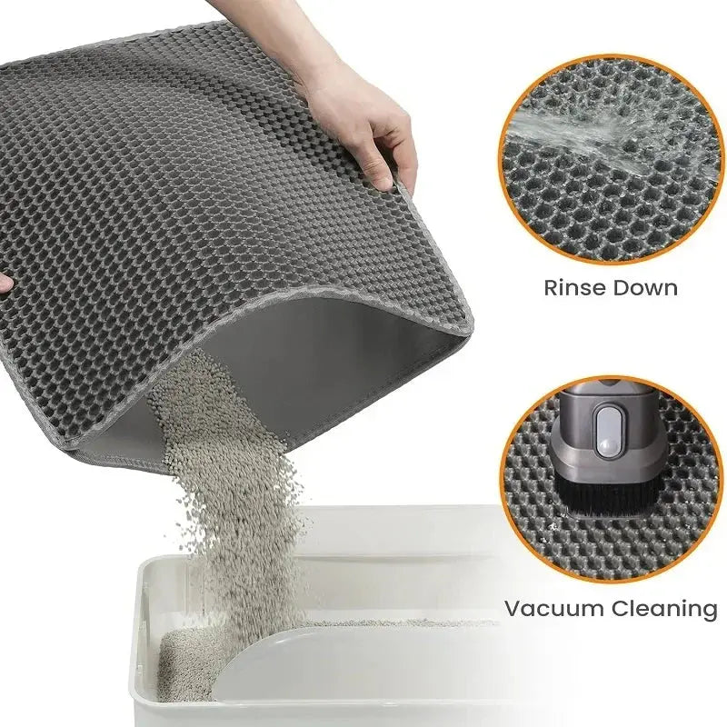 Non-slip backing keeps the soft EVA surface securely in place during cat use